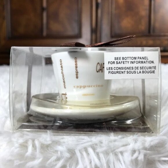 Mini Cafe Latte Cappuccino Mocha Macchiato Expresso Americano Cup/Saucer Candle - Picture 6 of 8